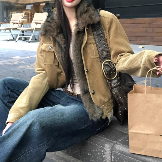 European Popular Corduroy Jacket Women's Winter 2025 New Style This Year's Popular Hot Style Super Nice Quilted Top European Popular Corduroy Jacket Women's Winter 2025 New Style This Year's Popular Hot Style Super Nice Quilted Top