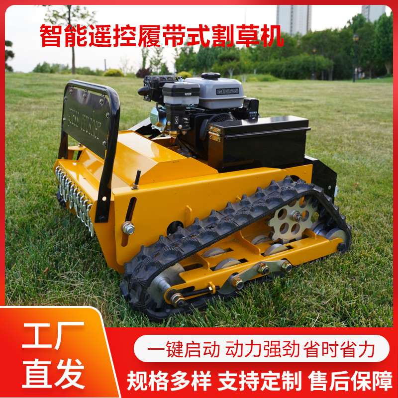 出口美国家用遥控割草机 四冲程智能履带除草机 边坡杂草剪草机