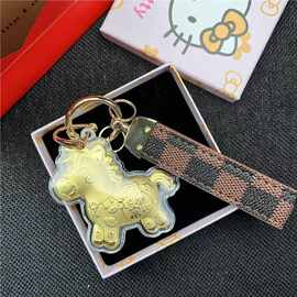 足金20mg暴富小马钥匙扣创意挂饰时尚百搭卡通手机挂件