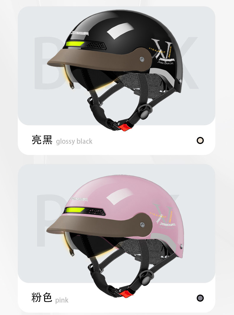 National Standard 3C Certified Electric Vehicle Helmet, Summer Sun Protection Half Helmet, Push-In Style, Unisex, All-Season Riding Safety Helmet