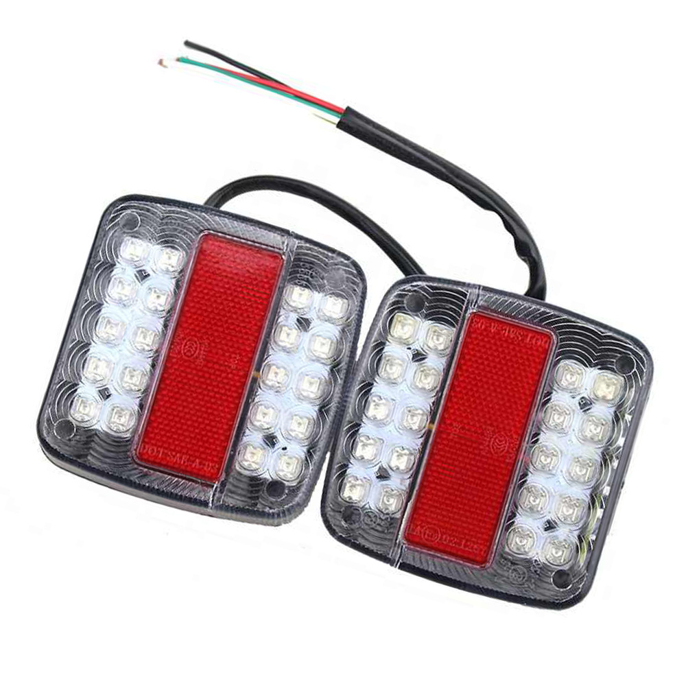 Cross-border truck brake light 12V truck trailer electronic turn signal light 26LED license plate light spot tail light
