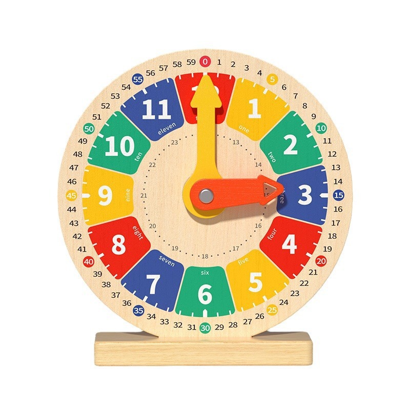 De los niños modelo de reloj madera del zodiaco matemáticas enseñanza estudiantes La Escuela Primaria tiempo cognitivo tablero juguetes educativos