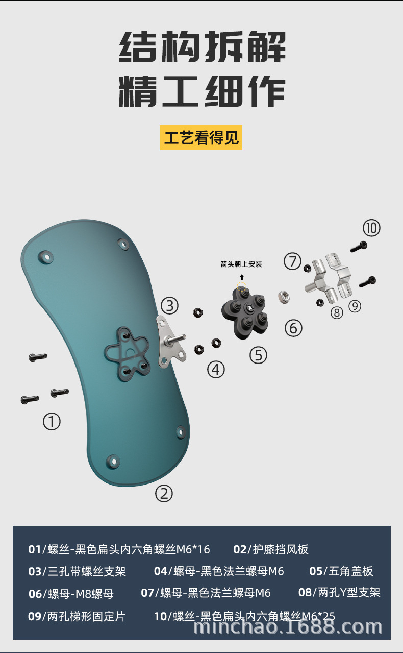 Motorcycle Front Bumper Wind Shield, Lower Mudguard, Wind and Rain Protection, Knee and Leg Guards, Wind Shield Modification Accessories
