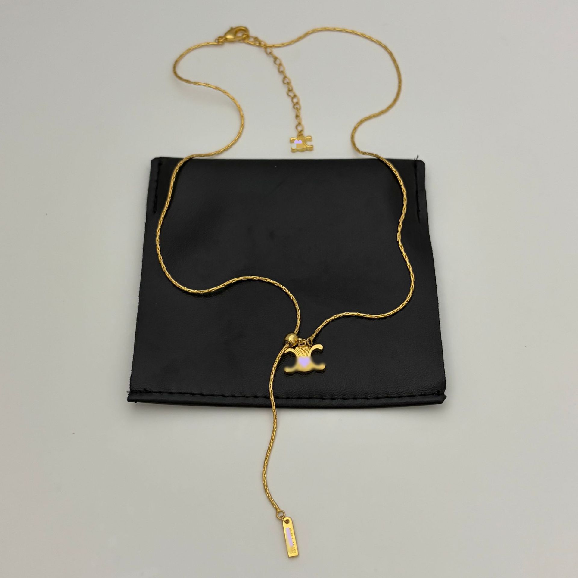 Nouveau collier à cordon coulissant plaqué or, chaîne de clavicule haut de gamme pour femme, article exclusif transfrontalier à succès, Arc de Triomphe