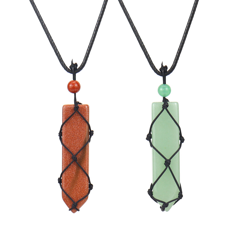 Ethnischer Stil Geometrisch Achat Stricken Halskette Mit Anhänger 1 Stück display picture 1