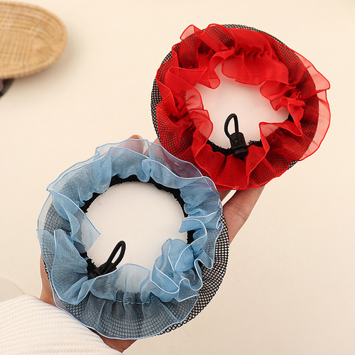 Children's dance exam hair set hair net net pocket girls head-tied balls flower bud artifact hair band hair accessories