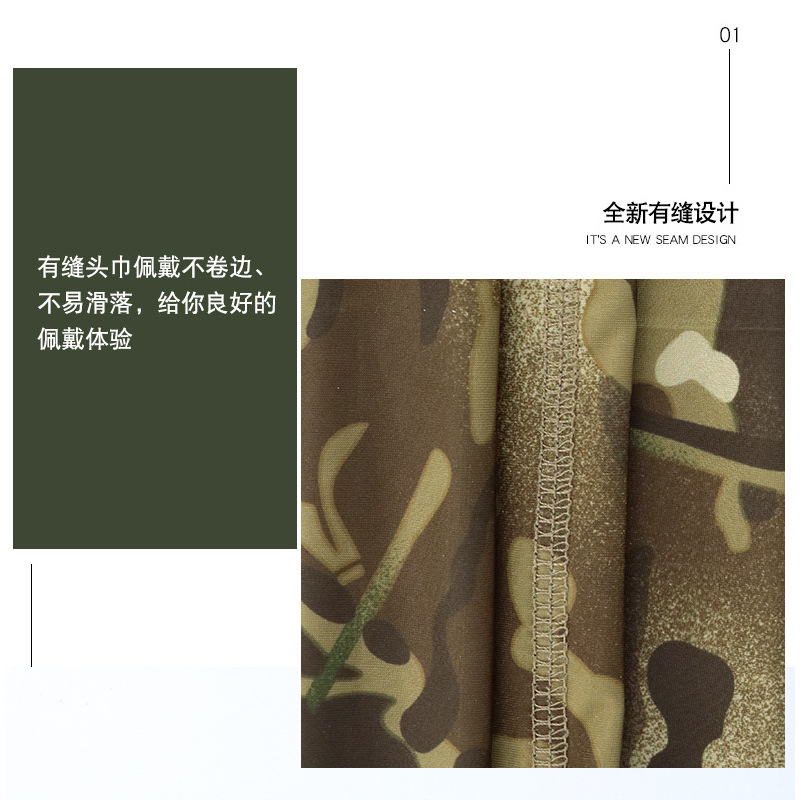 Verano babero de seda de hielo camuflaje protector solar al aire libre manga de hielo manga de cuello de doble cara manga de sombra de aislamiento térmico