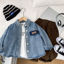 男童牛仔衬衫2023新款儿童春秋百搭洋气小童韩版休闲薄款外套长袖