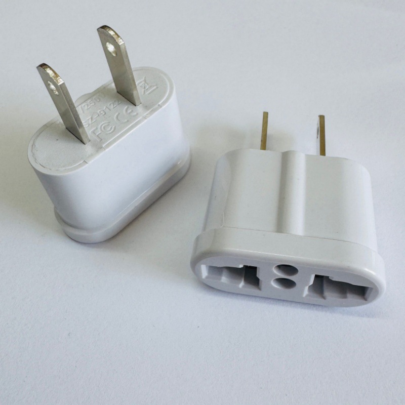 Pequeño estándar europeo transfronterizo, estándar de EE. UU., Conector de conversión estándar de Australia, adaptador de viaje redondo a plano, convertidor de toma de corriente de dos orificios image 3