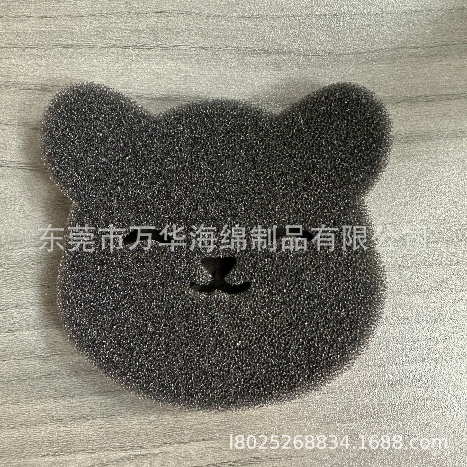 批发鱼缸过滤棉片材 50PPI黑色熊猫形状洗衣机过滤棉