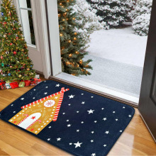 圣诞仿羊绒装饰地垫入户进门防滑脚垫家用商用保暖隔凉防滑脚踩垫