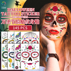 Cross-border waterproof sweat-proof ghost festival costume party funny makeup temporary stickers Halloween face tattoo stickers