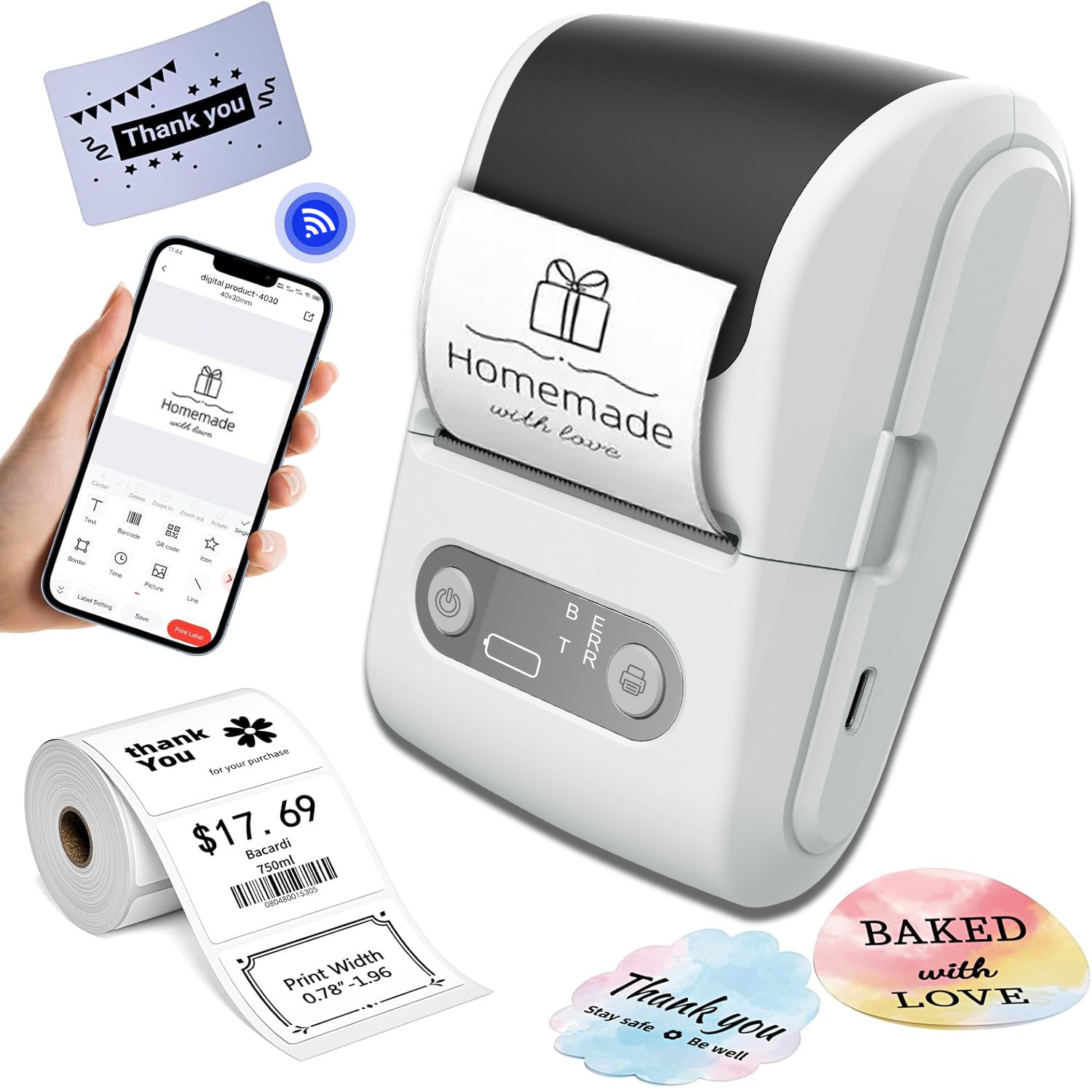 Портативный карманный принтер, (), Bluetooth