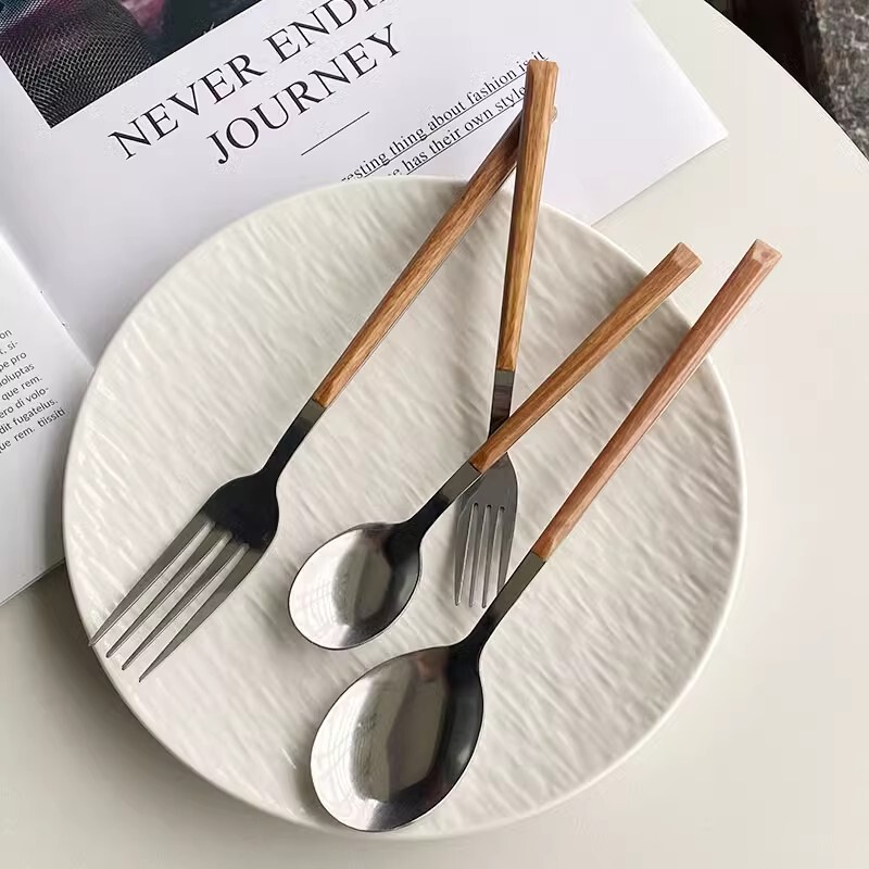 ステンレススプーンフォーク洋食スプーンお食事スプーン子供用デザートスプーンフォークins风家庭用韩式长柄食器|undefined