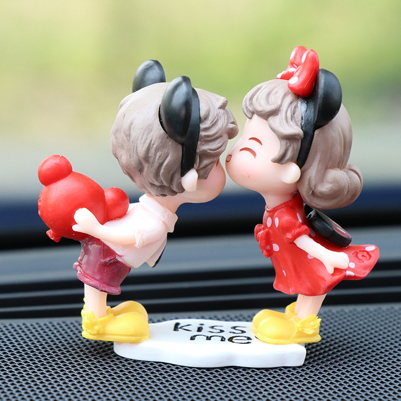 Cute Cartoon Personality Colorful Balloon Couple Car Ornaments Women's Light Luxury Car Interior Decoration