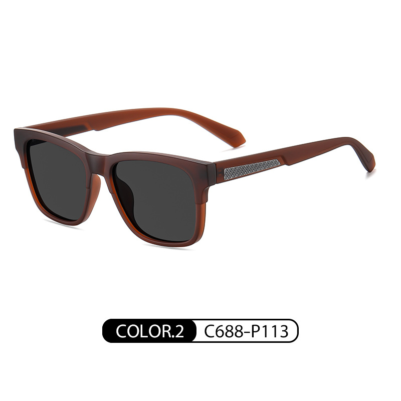 Nuevo estilo casual gafas de sol hombres gafas de sol polarizadas TR90 ultra ligero pierna pegatinas fibra de carbono 7518 gafas de sol de moda