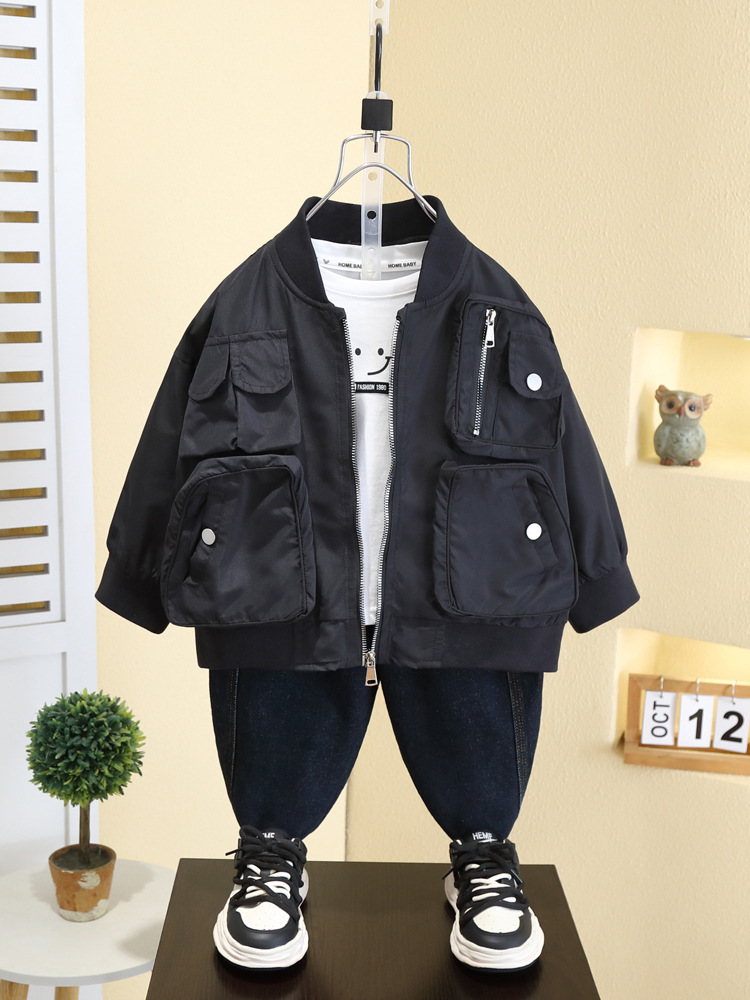 Chaqueta de Trabajo para Niños 7563, Estilo Moderno, Primavera y Otoño 2026, Nuevo Modelo, Ropa Superior para Bebés y Niños Pequeños image 3