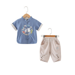 漢服兒童國風復古唐裝寶寶周歲衣服男兒童禮服夏季批發漢服國學服