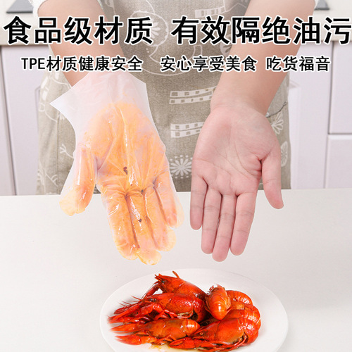 tpe disposable gloves manufacturer wholesale pvc catering food grade oil-proof thickened micro-elastic gloves