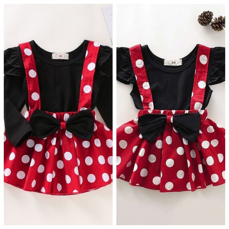 2025 New Skirt Girls Summer Solid Color Flying Sleeve Top + Polka Dot Suspender Skirt Manufacturer Dropshipping