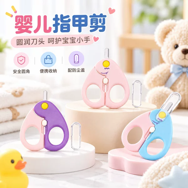 Baby Nail Scissors Stainless Steel Special for Newborns Baby Nail Clippers Infant Anti-Pinch Nail Clippers for Children
