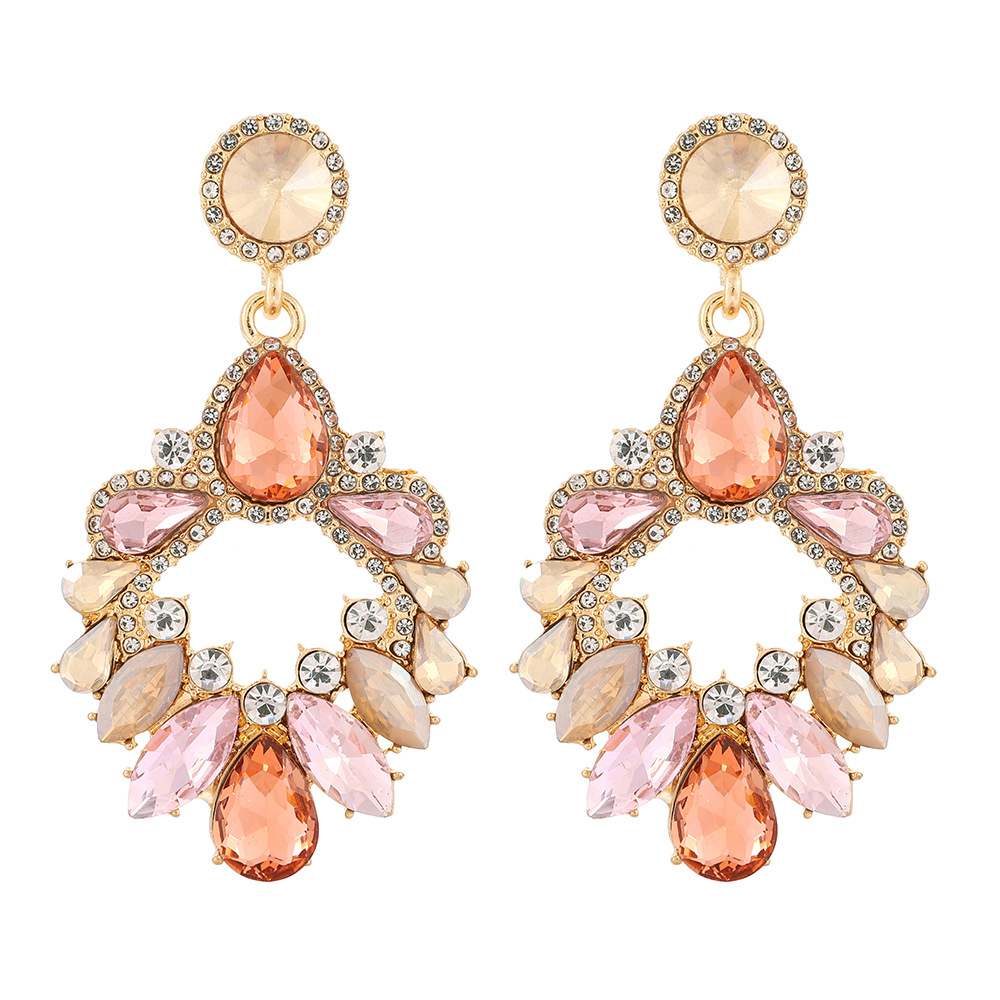 Drop Earrings Classification 1 Pair Quantity 1 Pair Retro Flower Rhinestone Inlay Rhinestones Women's Drop Earrings