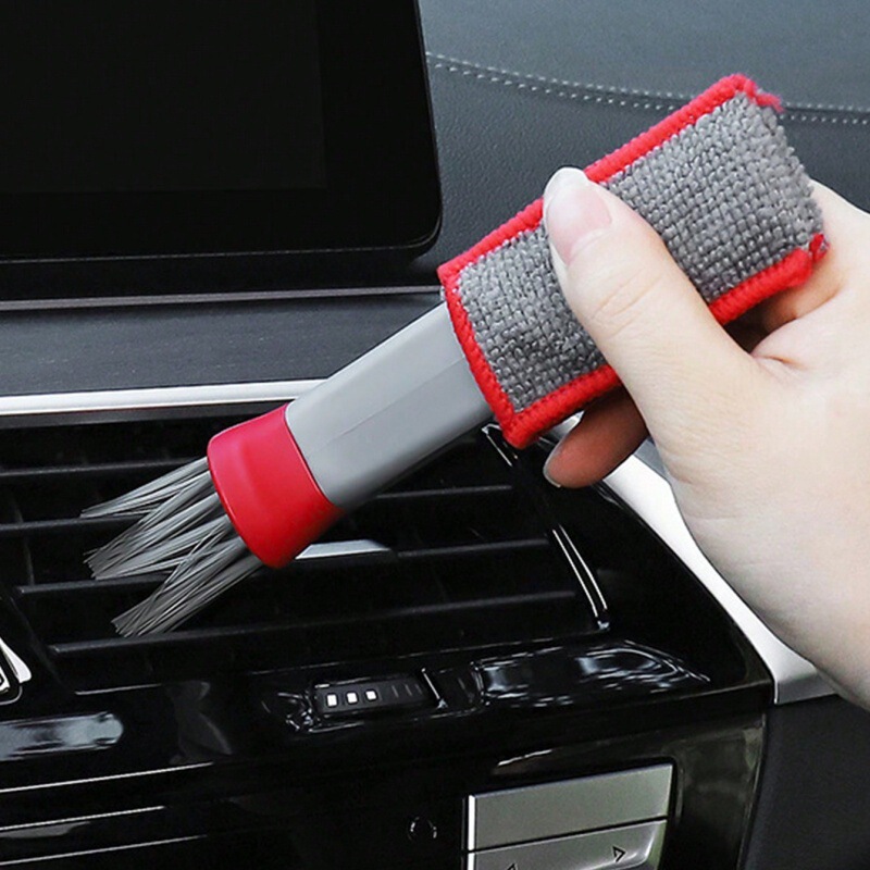 Car Air Conditioner Air Outlet Brush Car Dashboard Dust Brush Soft Brush Double-Ended Interior Cleaning Supplies Tool