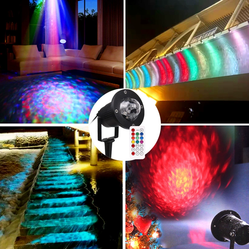 Сценический свет Открытый водонепроницаемый светодиодный газон водяной свет лазерный снег Рождественское пламя океан красочный проекционный свет