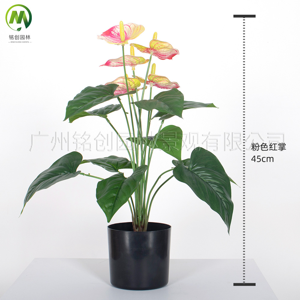 Paisaje interior del suelo, planta pequeña de hoja grande, planta pequeña, planta de taro de hadas, 60cm, planta verde de simulación de monstera, planta pequeña en maceta image 12