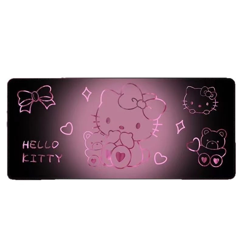 HelloKitty鼠标垫号渐变风女生甜酷电竞游戏键盘垫宿舍防滑书桌垫|undefined