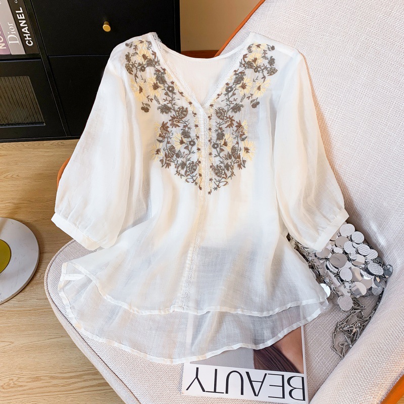 Summer doll, shirt, oversize, plus size, V-neckline