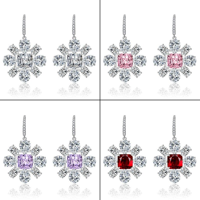 Серебряные серьги с иглой, импорт, серебро 925 пробы, цветочные, простой и элегантный дизайн