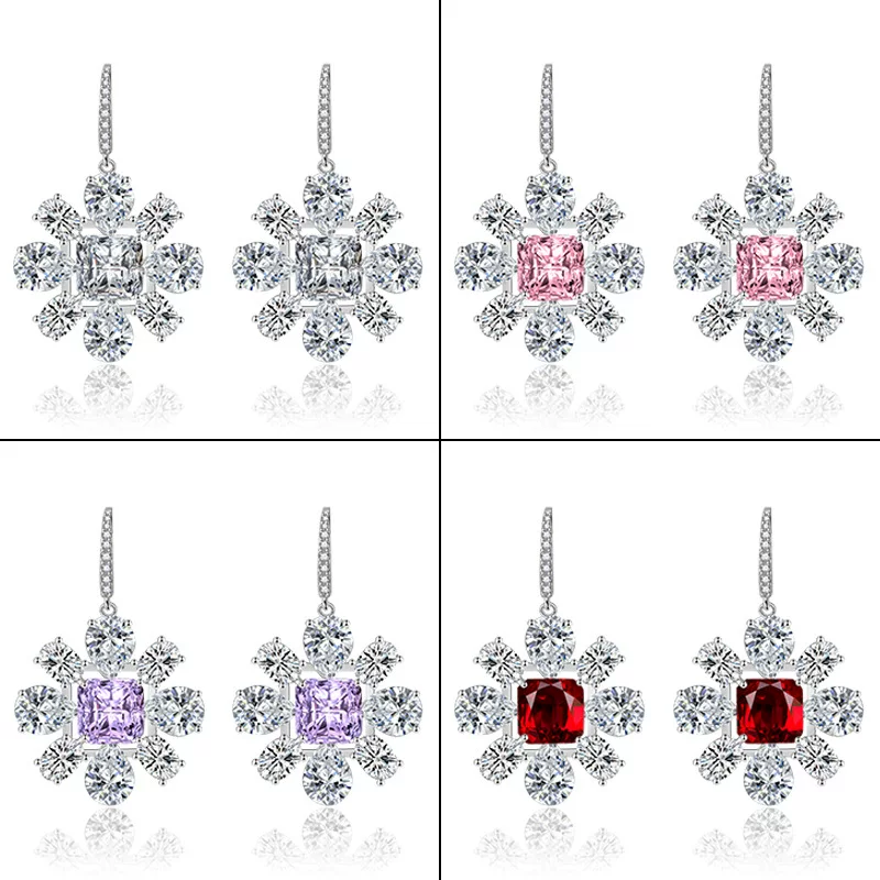Серебряные серьги с иглой, импорт, серебро 925 пробы, цветочные, простой и элегантный дизайн
