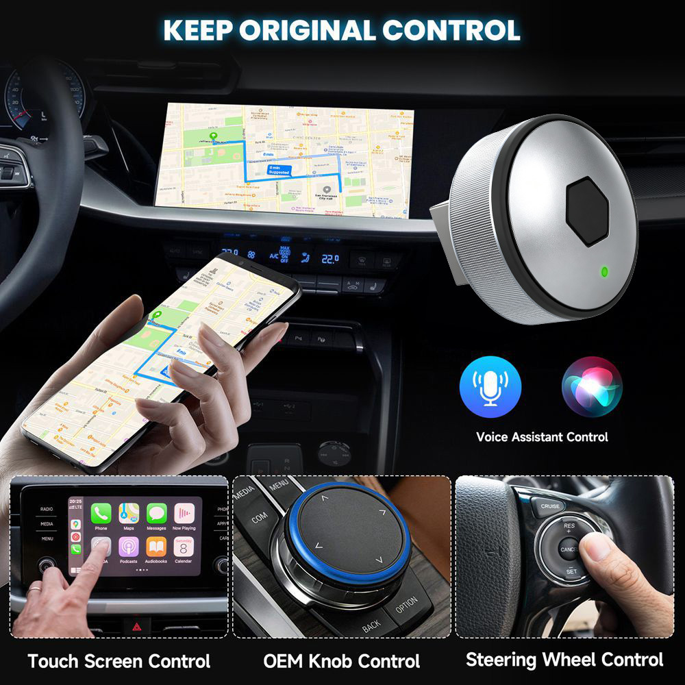Cross-border one-click switching new carplay box Android two-in-one box wireless adapter for in-car connectivity