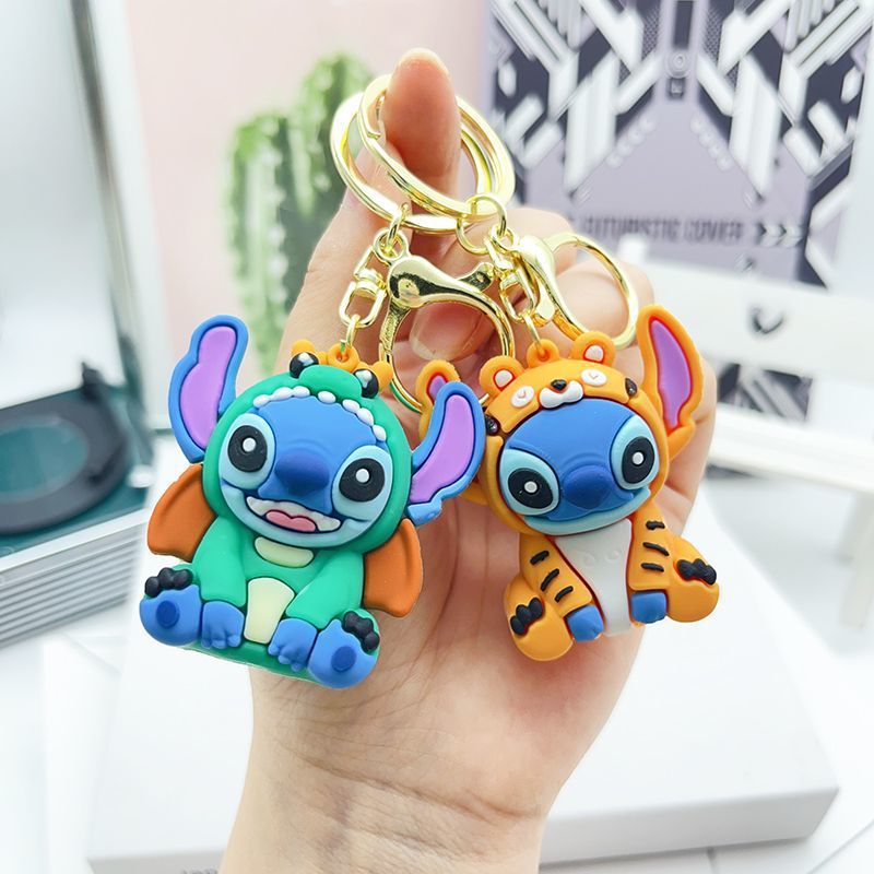 Stitch 12 llavero del zodiaco caja ciega Stitch divertido diario muñeca juego de moda mochila bolsa colgante muñeca pequeña