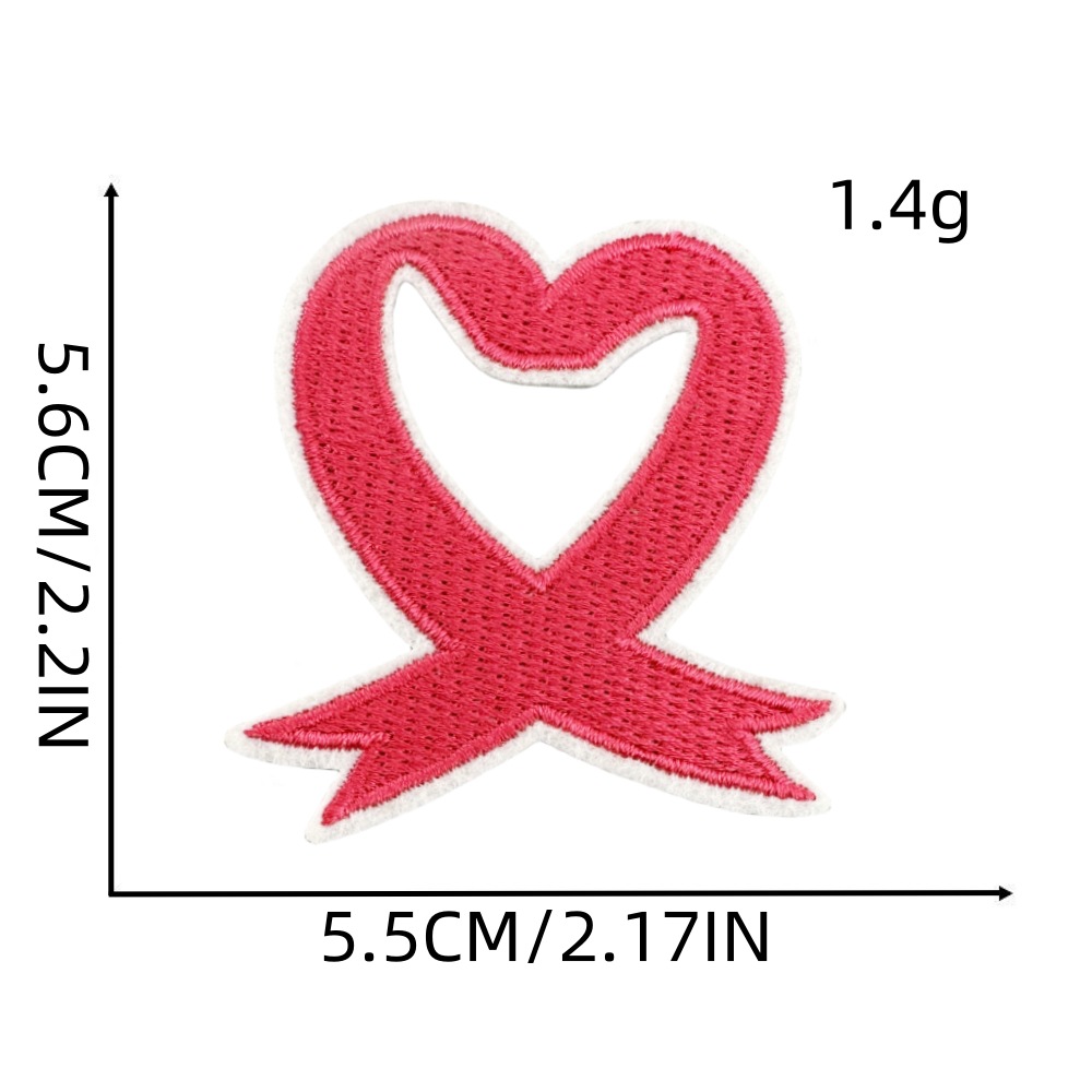 粉色丝带布贴7#