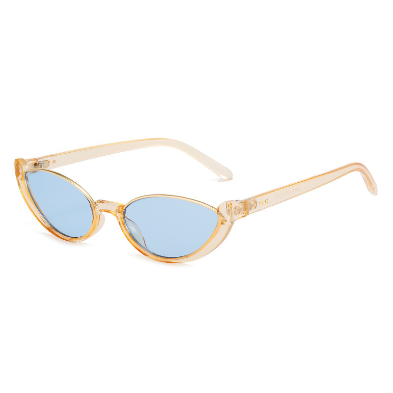 Nuevas gafas de sol de media montura con ojos de gato transfronterizas, chicas calientes europeas y americanas, nicho, gafas de sol de protección solar de hip-hop de calle Sunglass