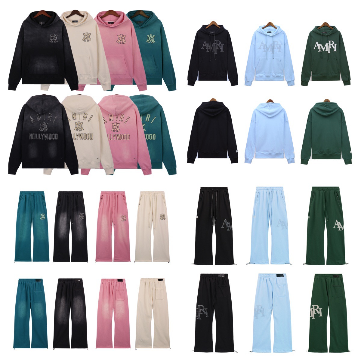 fog潮牌AM卫衣裂纹字母logo泼墨流漆刺绣连帽衫情侣装外套IR1