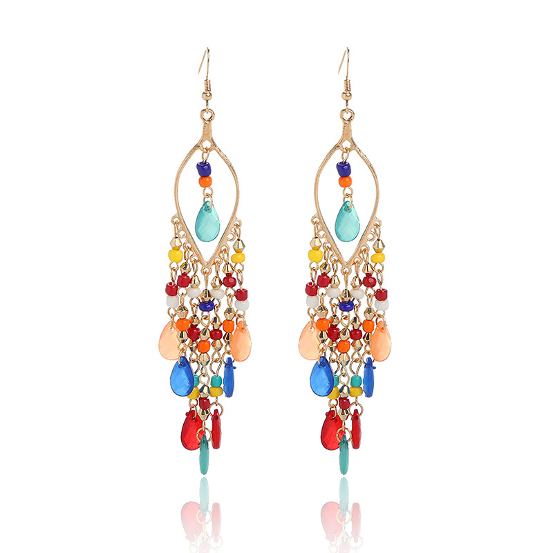 1 Pair Fashion Geometric Alloy Seed Bead Plating Women's Drop Earrings display picture 4