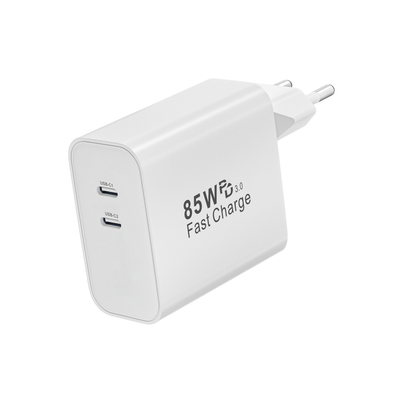 New GaN 85W European standard fast charger suitable for Samsung and Apple 16 laptop charger 45W multi-port adapter