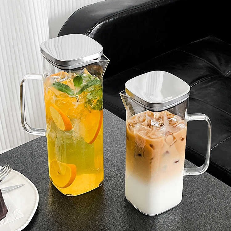 Tetera de vidrio cuadrada, restaurante, bebida, taza de jugo, bar, cerveza, cerveza a prueba de explosiones, hervidor de agua fría