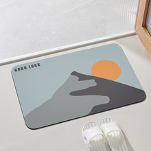 跨境硅藻泥地垫简约浴室卫生间脚垫洗手台吸水地毯家用防滑地垫