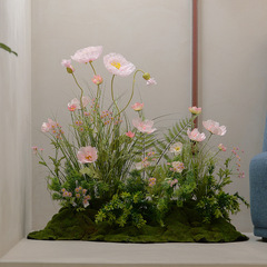 高級ファッションシミュレーション植物虞美人客間家庭装飾花芸ins風全体一体鉢植え緑植
