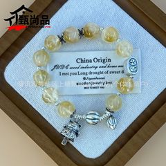 足银999招财猫黄塔晶手串好运莲莲招财进宝手链原创富贵猫手饰品