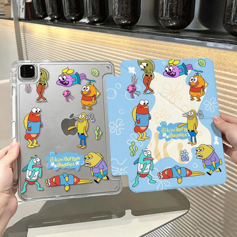Resident of Bikini Bay Fish iPad A16 Tablet 11Th Generation Pro 11inch Y-Fold Air6/7 Protective Case Mini7 Protective Case