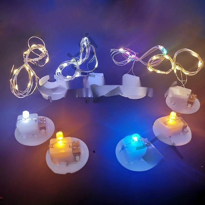 Мини-маленькая лампочка на пуговицах батареи цветной свет свет ручной работы изготовление материала Электронная лампа блеска блеск украшения