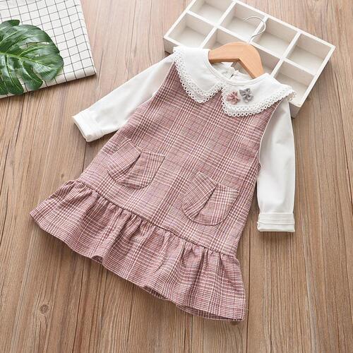 Girls' bottoming shirt, spring and autumn clothing, children's doll collar top, baby girl's long-sleeved T-shirt, children's clothing one piece drop shipping