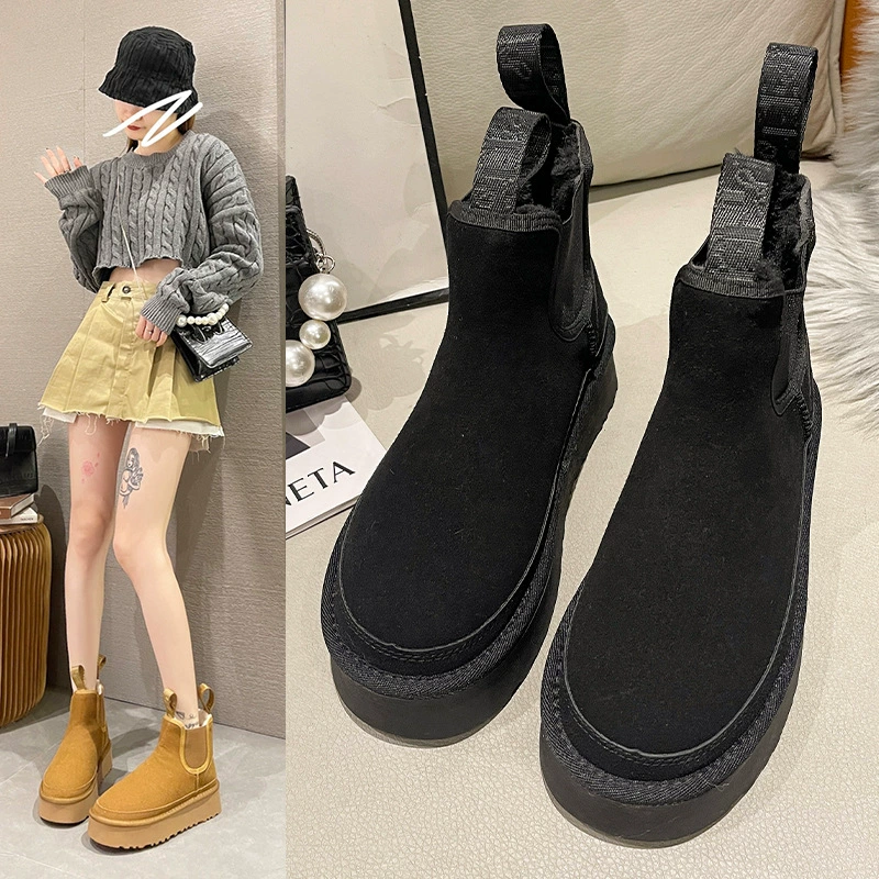 High winter warm boots platform, non-slip keep warm shoes, plus size