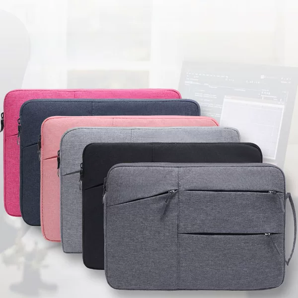 Double-Layer Thick Plush Handbag Casual 8inch Laptop Bag iPhone Apple Computer Bag Business Portable