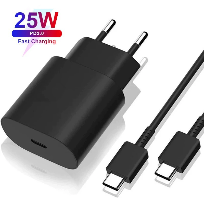 Быстрая зарядка 25W PD EP‑TA800, USB‑C, вилки US/EU, компактная в черном или белом